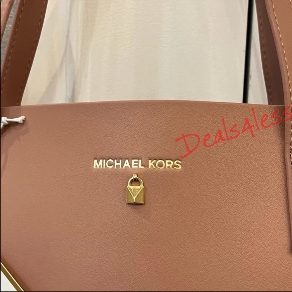 Michael Kors Tote Bag Purse Blush Gold Large Shoulder Bag Shopper Crossbody NEW - Picture 9 of 9